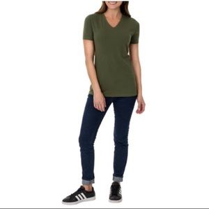 Time and Tru Olive V-Neck Shirt